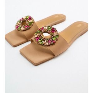 embellished sandals zara